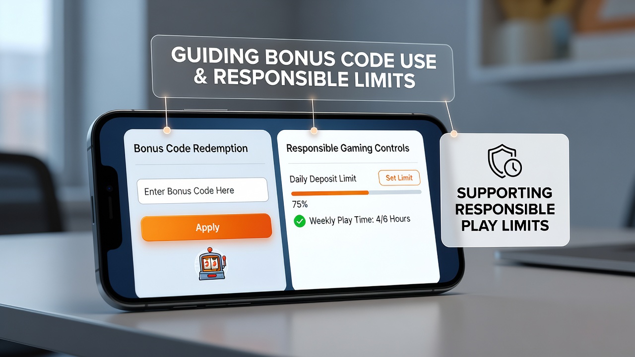 Slot game screen with active bonus balance and session limit notification